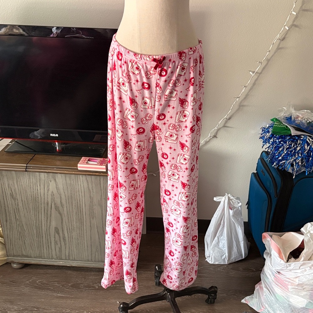 Charming Pink Patterned Pajama Pants